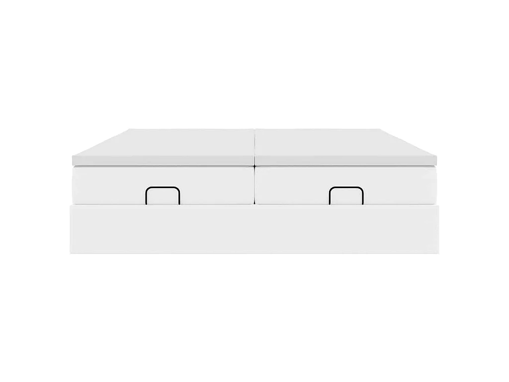 Struttura Letto Pouf con Materassi Bianco 200x200 cm Similpelle
