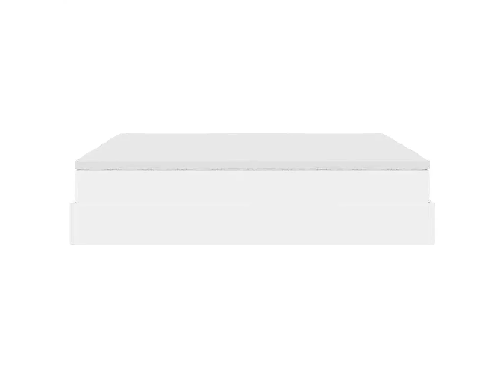 Struttura Letto Pouf con Materassi Bianco 200x200 cm Similpelle