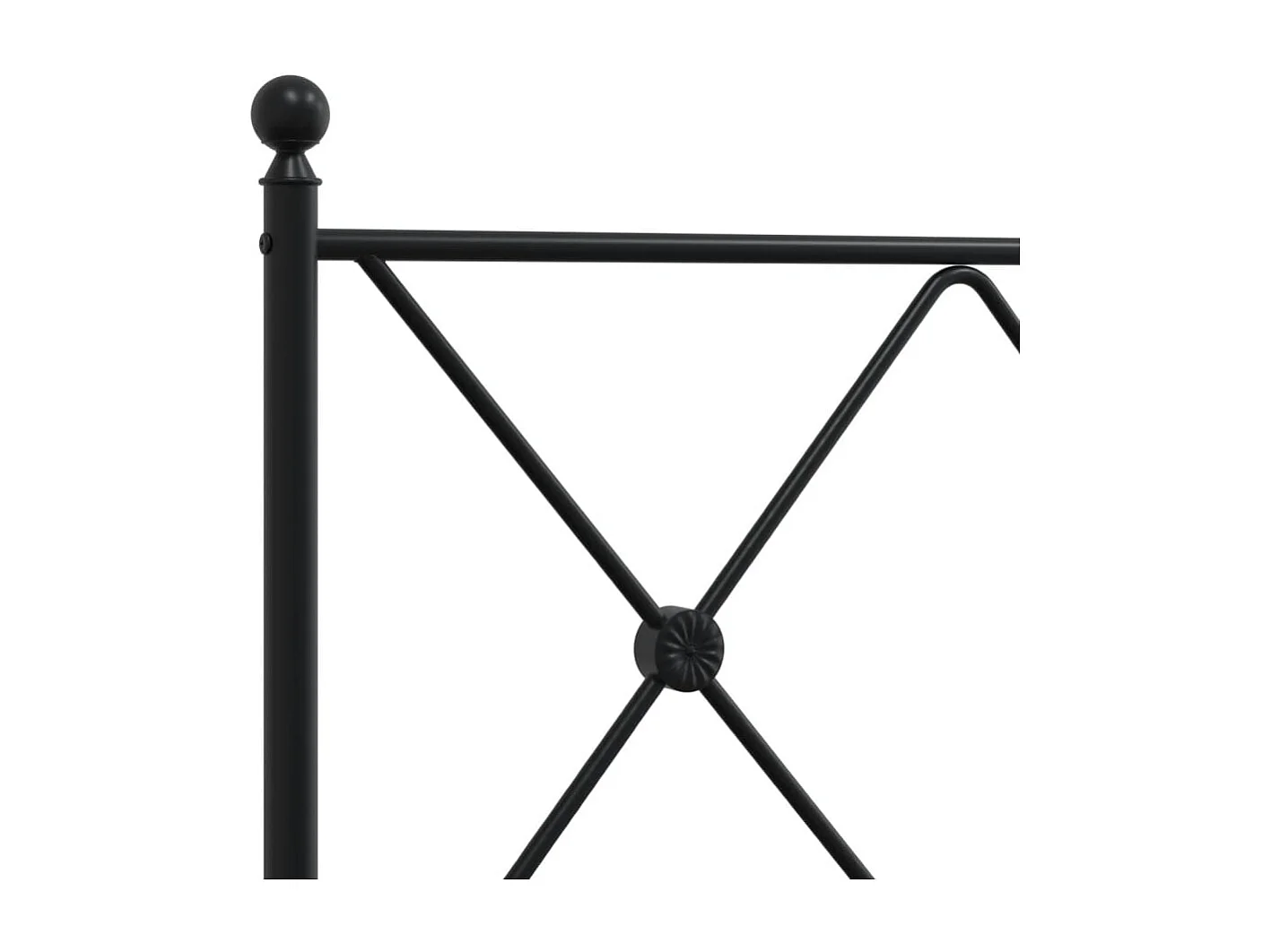 Cadre de lit métal sans matelas avec pied de lit noir 193x203cm
