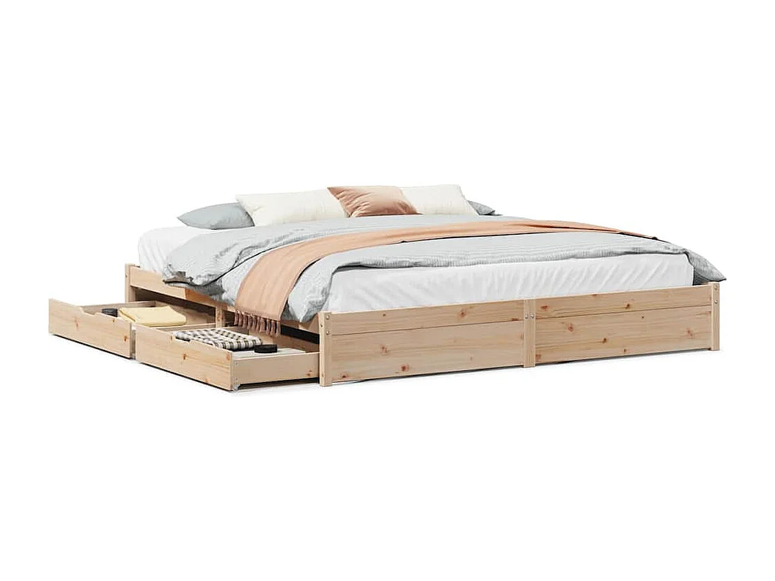 Cadre de lit sans matelas 200x200 cm bois massif de pin