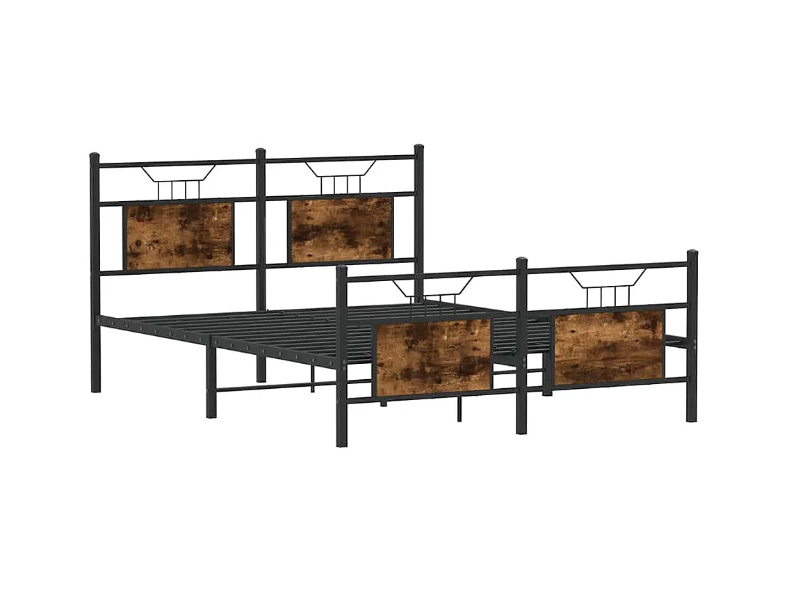 Bettgestell ohne Matratze Räuchereiche 150x200 cm Holzwerkstoff