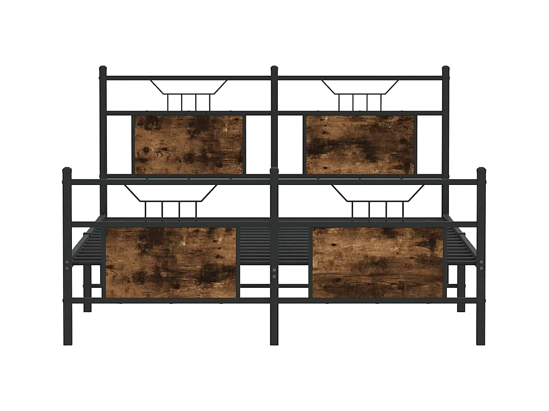 Bettgestell ohne Matratze Räuchereiche 150x200 cm Holzwerkstoff