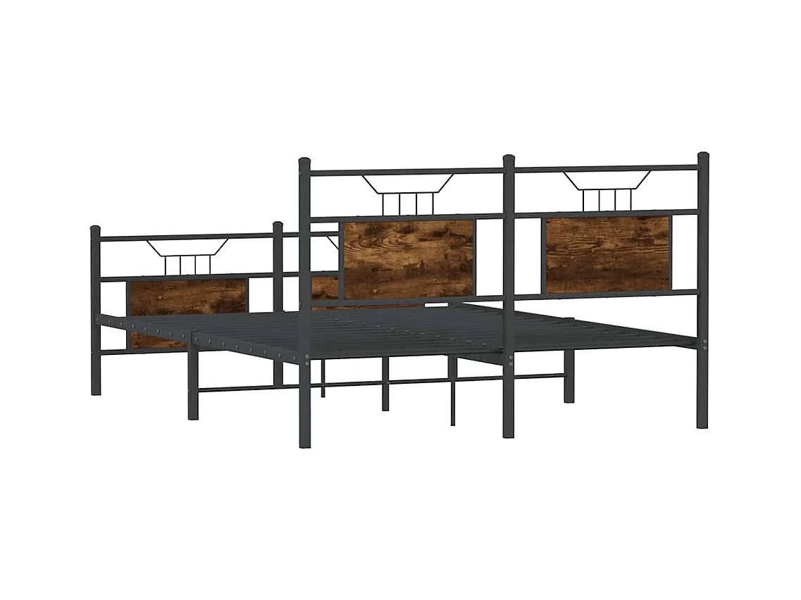 Bettgestell ohne Matratze Räuchereiche 150x200 cm Holzwerkstoff