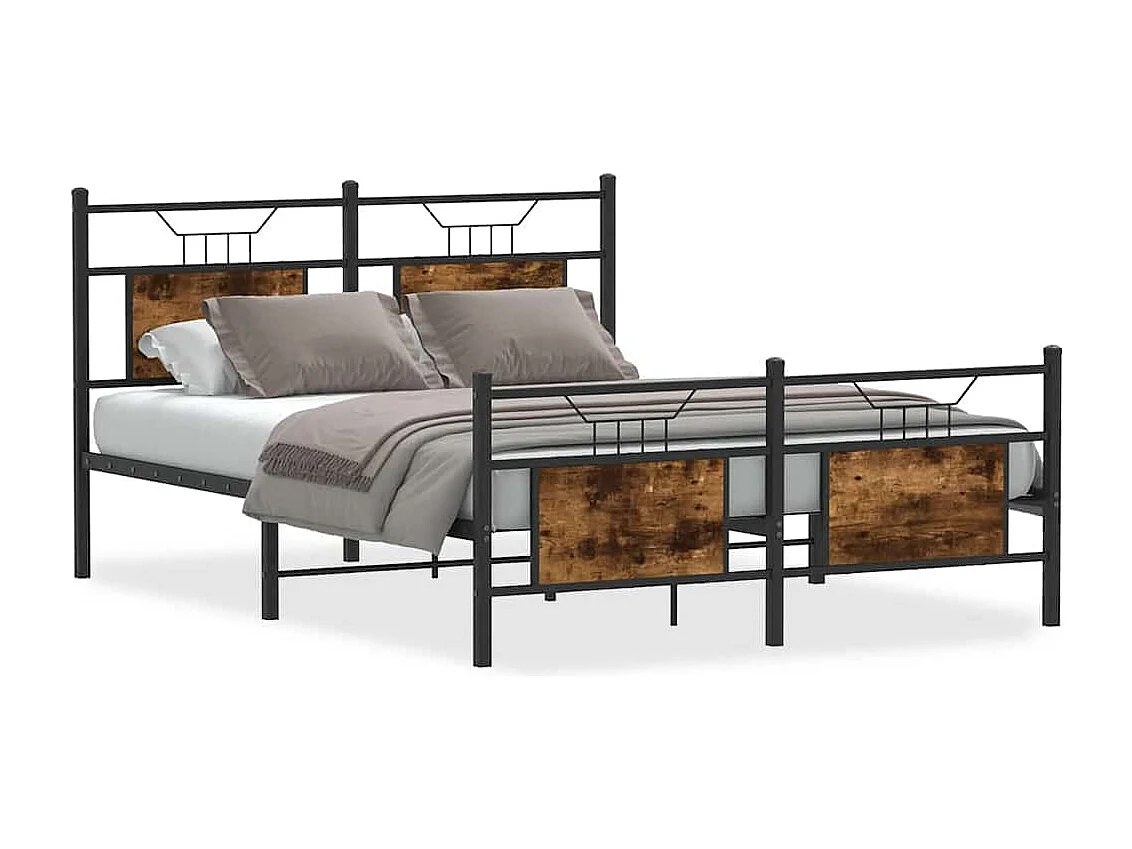 Bedframe zonder matras hout gerookt eikenkleurig 150x200 cm