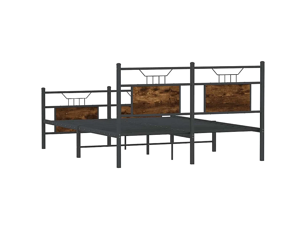 Bedframe zonder matras hout gerookt eikenkleurig 150x200 cm