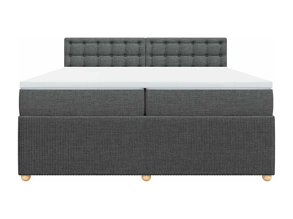 Sommier à lattes de lit avec matelas Gris foncé 200x200cm Tissu