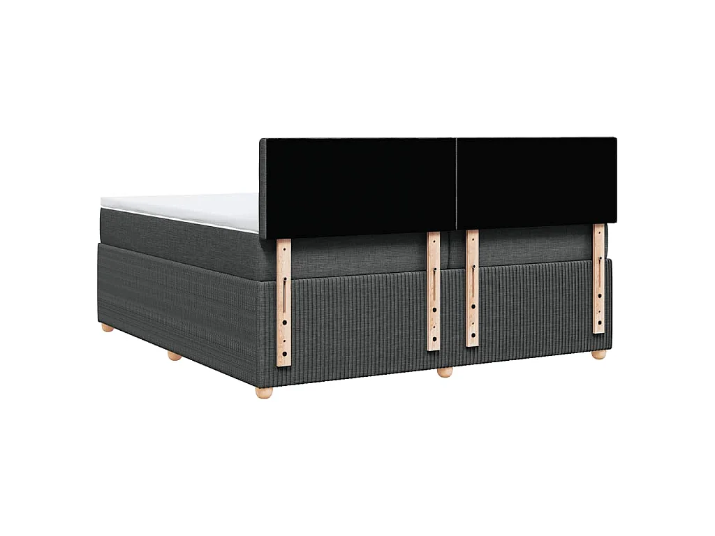 Cama box spring con colchón tela gris oscuro 200x200 cm