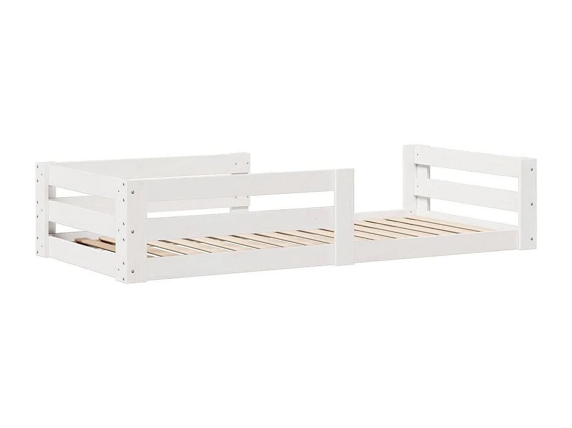 Cadre de lit sans matelas blanc 70x140 cm bois de pin massif
