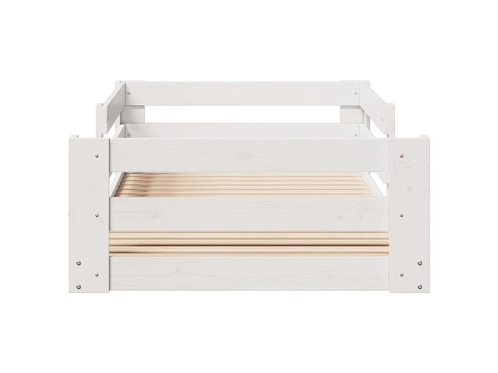 Letto senza Materasso Bianco 70x140 cm in Legno di Pino