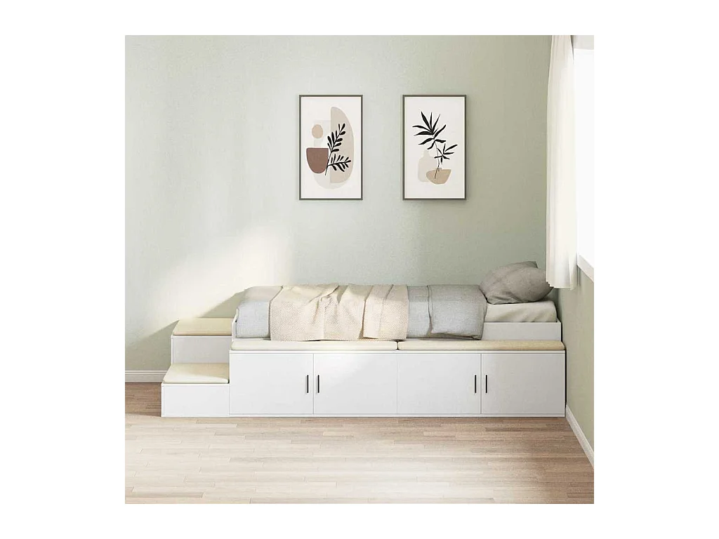 Struttura letto con contenitore Bianco 244 x 127 x 53.5 cm