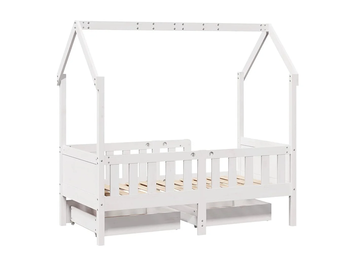 Cadre de lit enfant avec tiroirs sans matelas 70x140 cm bois