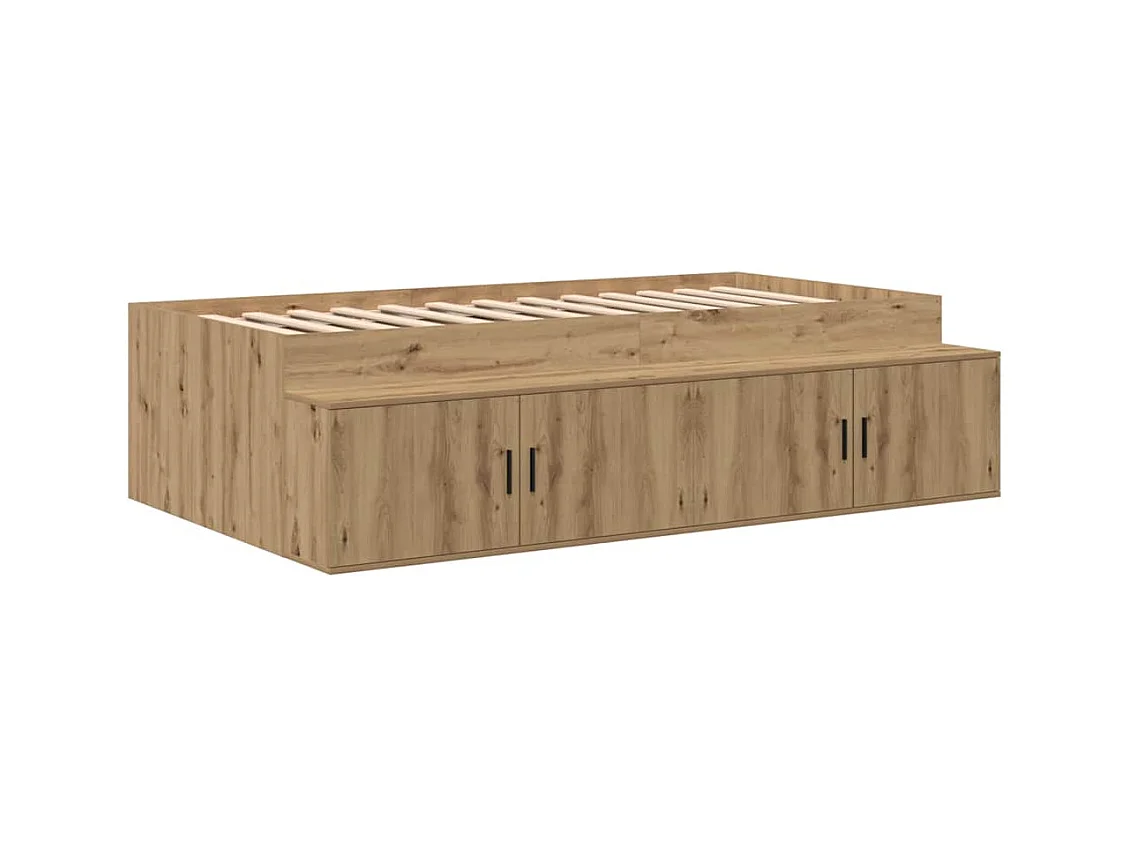 Bett mit Stauraum mit Tür Artisan-Eiche 244 x 127 x 53.5 cm