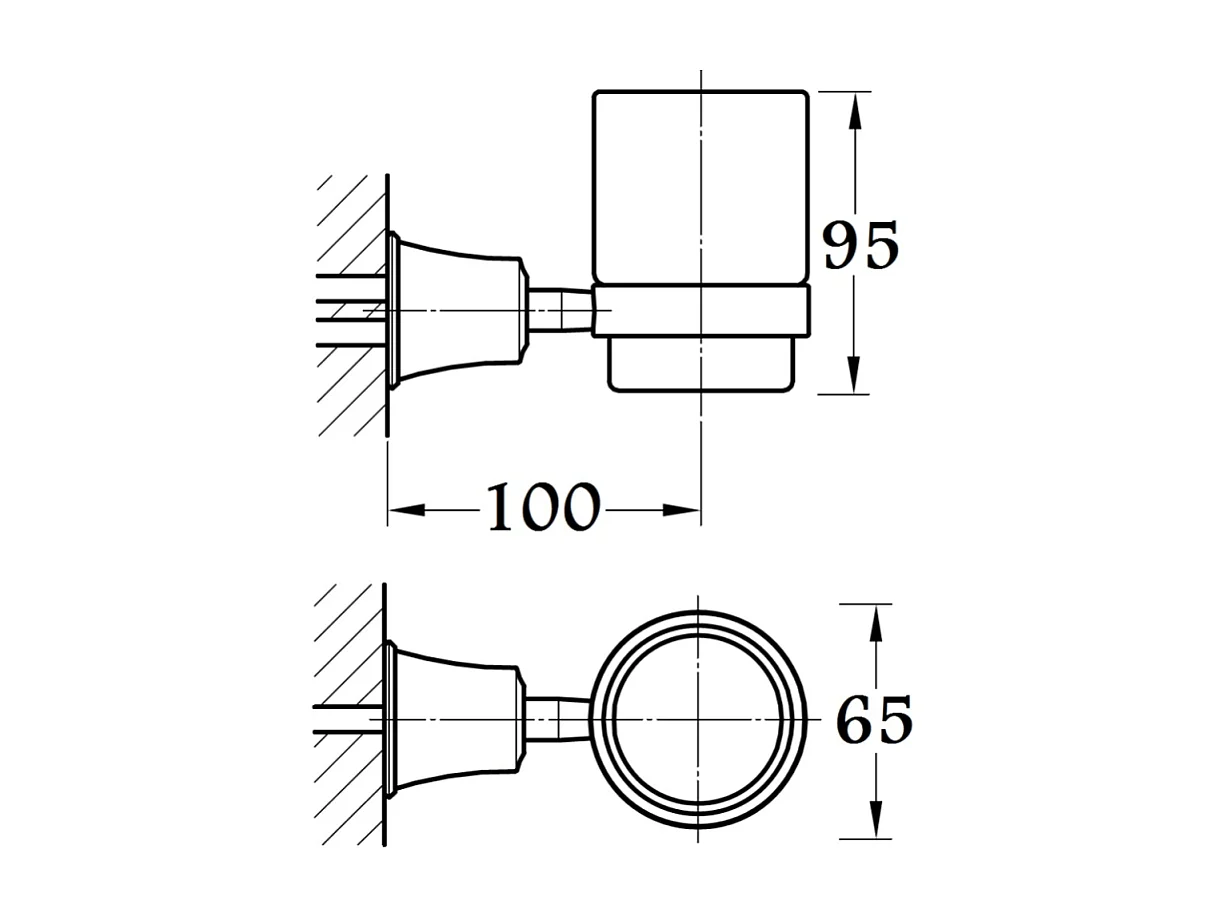 Porte verre mural PAINI Lady's Auburn