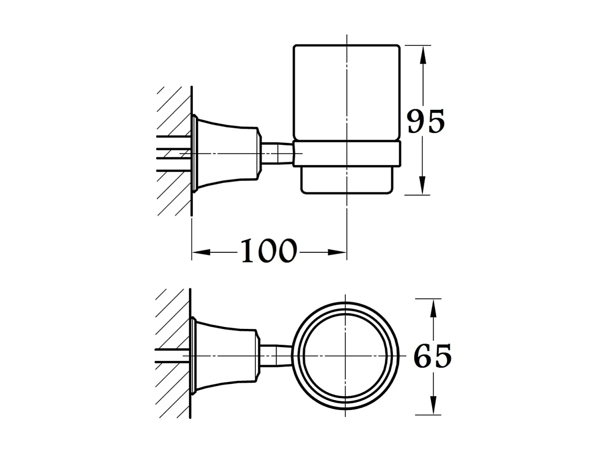 Porte verre mural PAINI Lady's Chromé