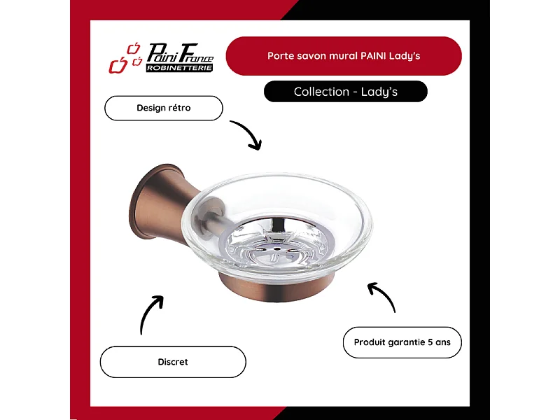 Porte savon mural PAINI Lady's Auburn