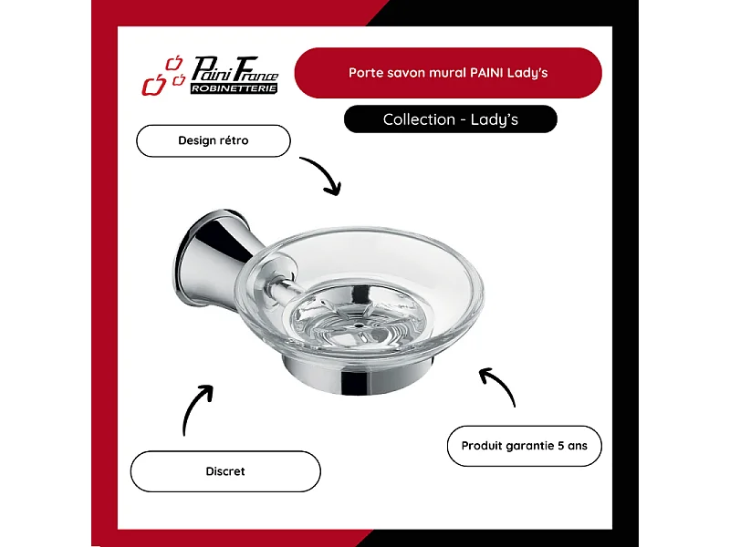 Porte savon mural PAINI Lady's Chromé