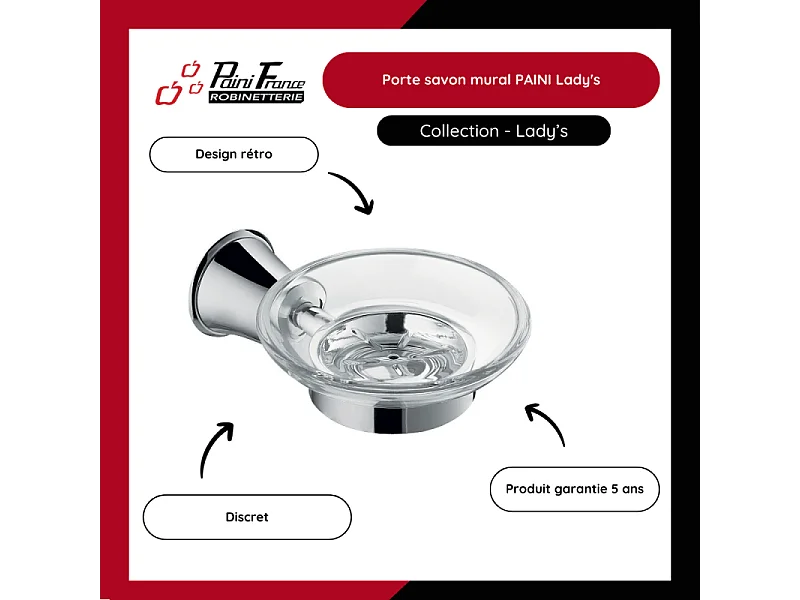 Porte savon mural PAINI Lady's Chromé