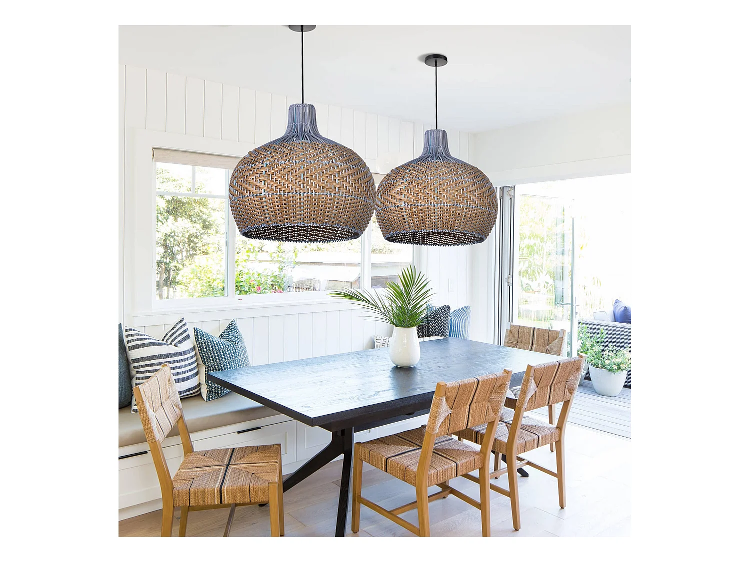 Suspension en rotin géométrique d50 cm x h45 cm