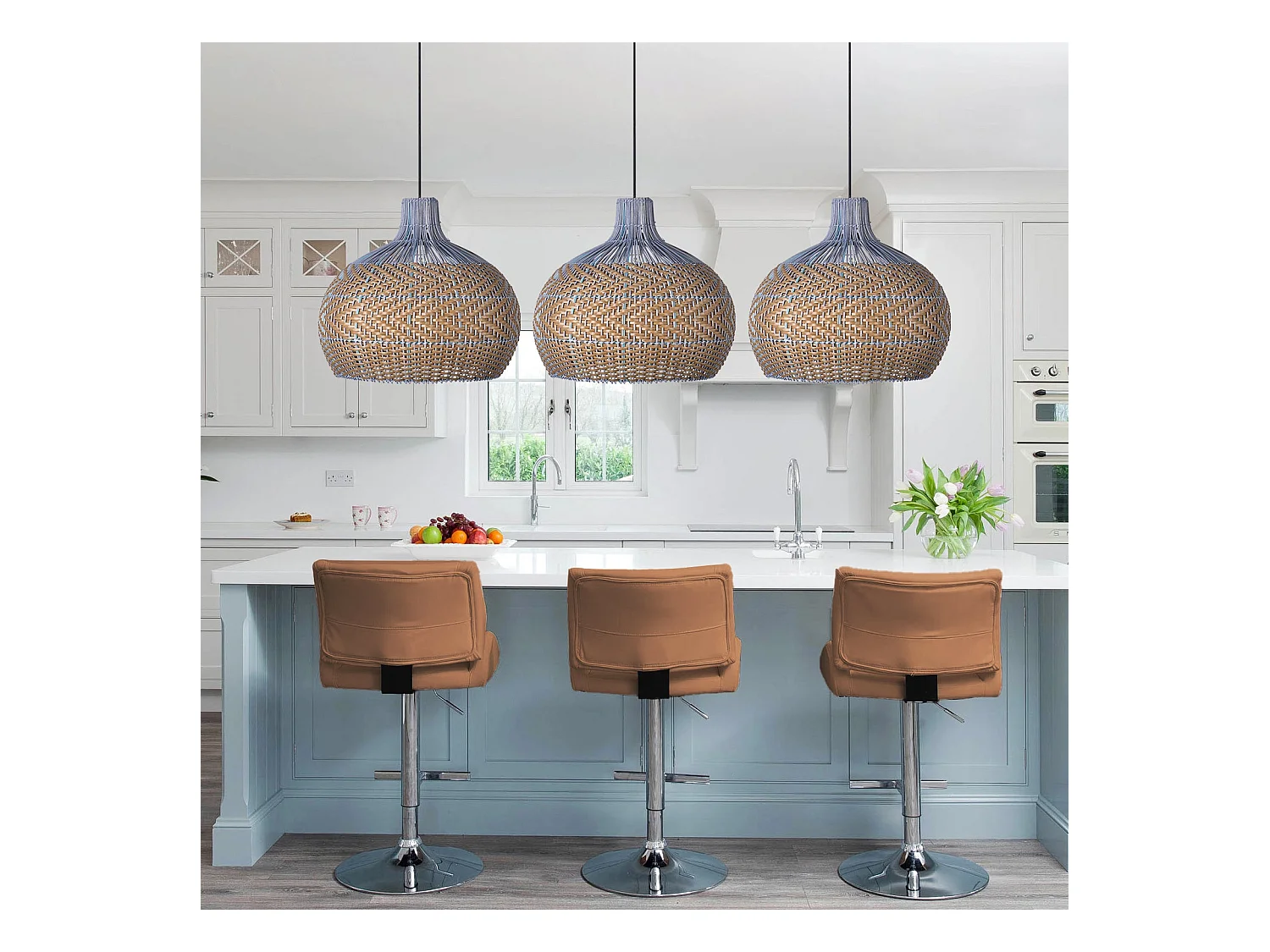 Suspension en rotin géométrique d50 cm x h45 cm