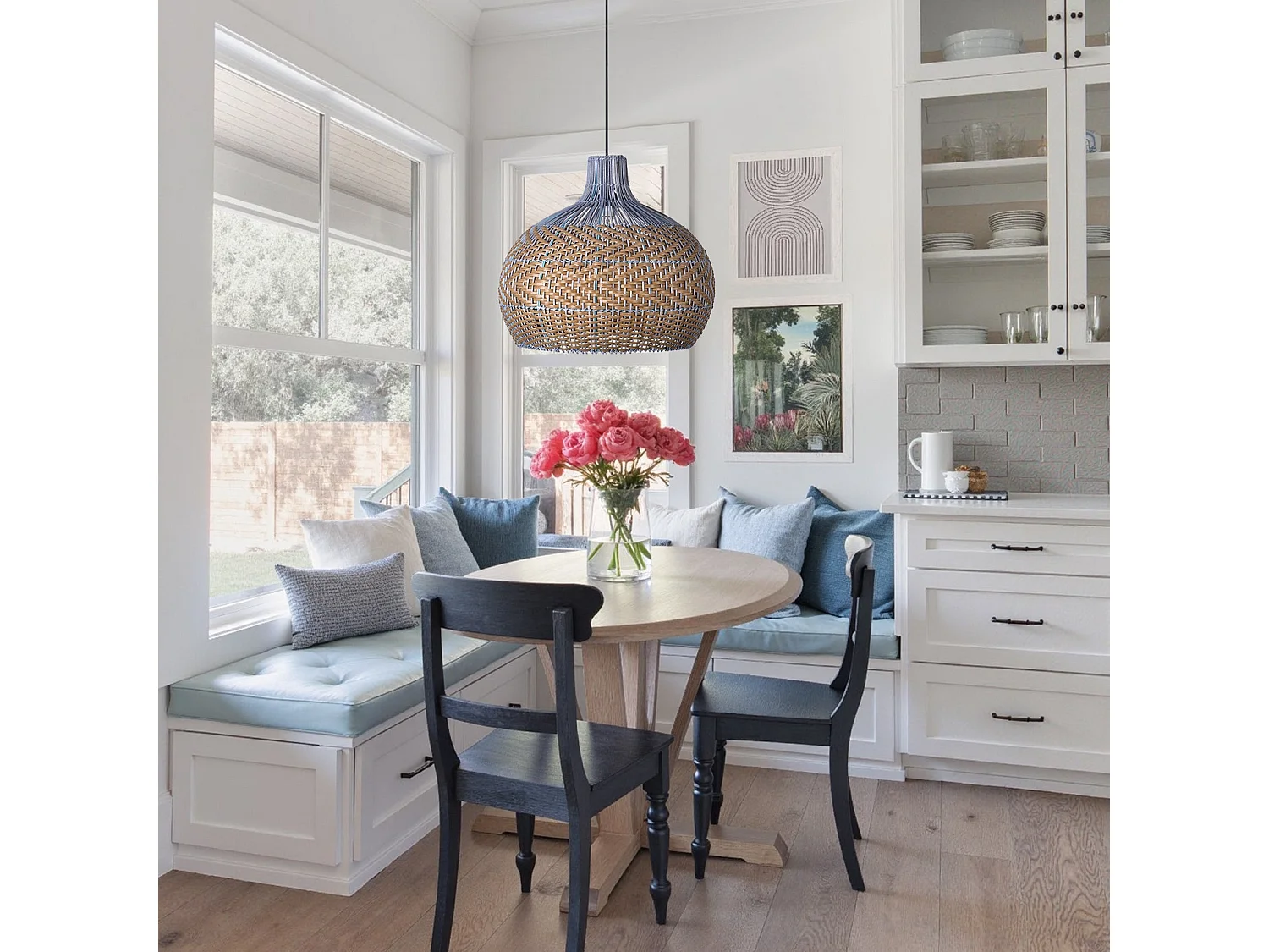 Suspension en rotin géométrique d60 cm x h55 cm