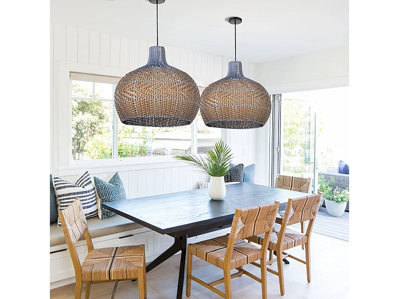 Suspension en rotin géométrique d40 cm x h35 cm