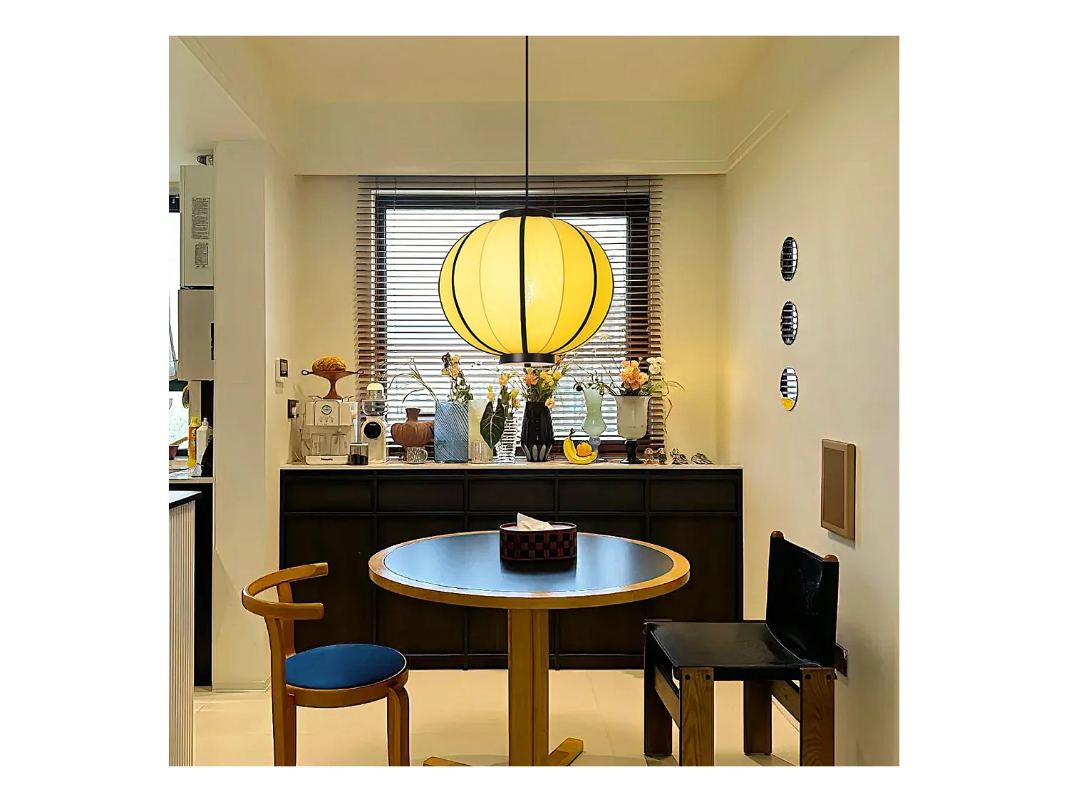 Lampe suspendue en rotin fabriquée à la main d50 cm x h40 cm