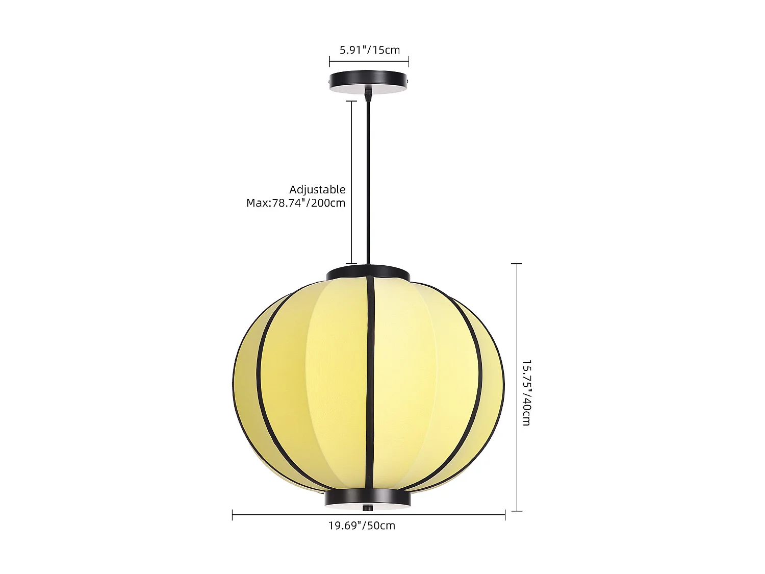 Lampe suspendue en rotin fabriquée à la main d50 cm x h40 cm