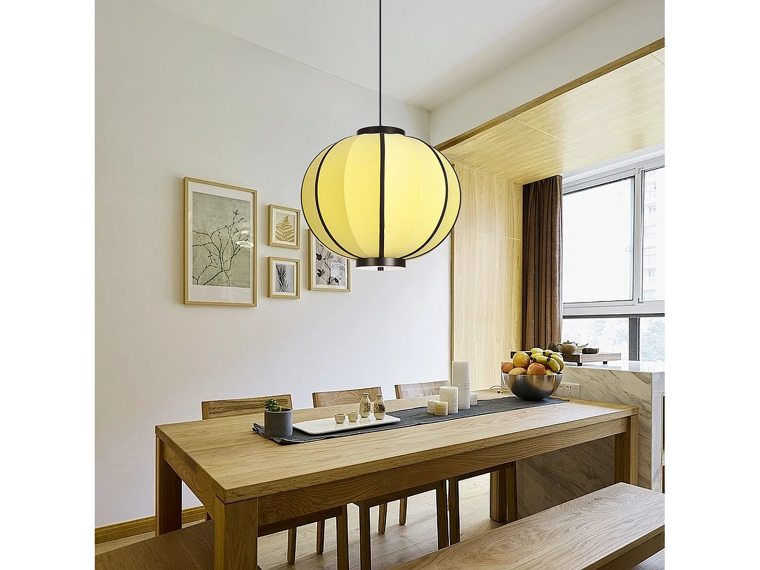 Lampe suspendue en rotin fabriquée à la main d40 cm x h30 cm