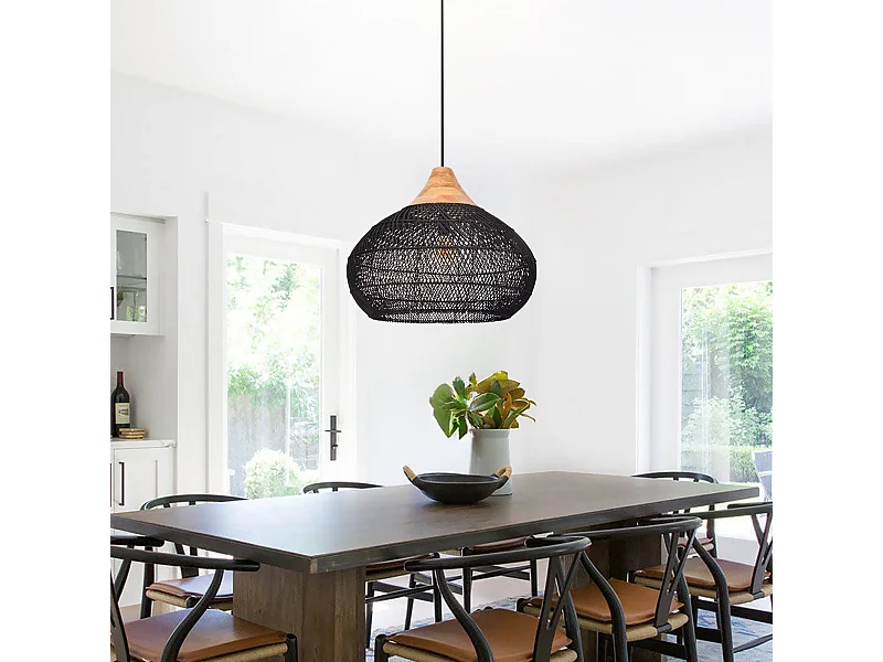 Suspension en rotin géométrique d60 cm x h45 cm