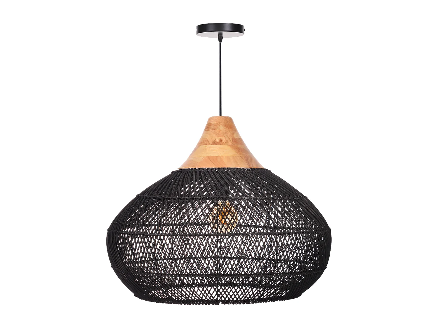 Suspension en rotin géométrique d60 cm x h45 cm