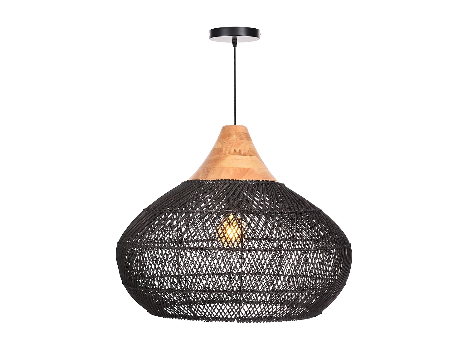 Suspension en rotin géométrique d60 cm x h45 cm