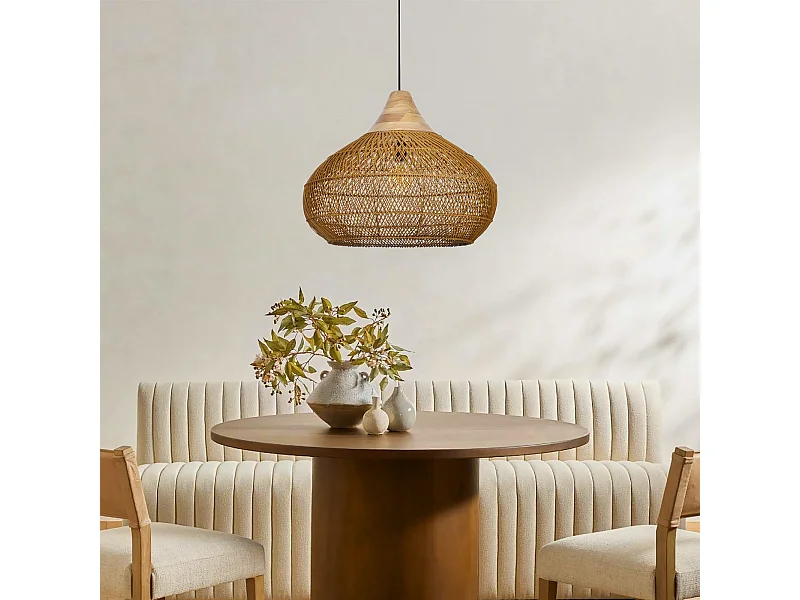 Suspension en rotin géométrique d50 cm x h40 cm
