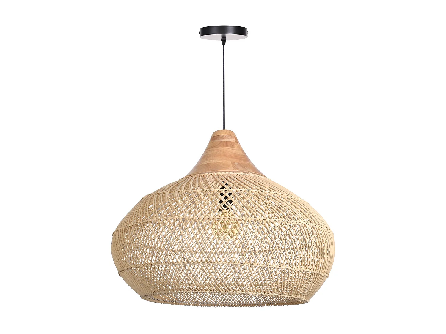 Suspension en rotin géométrique d40 cm x h32 cm