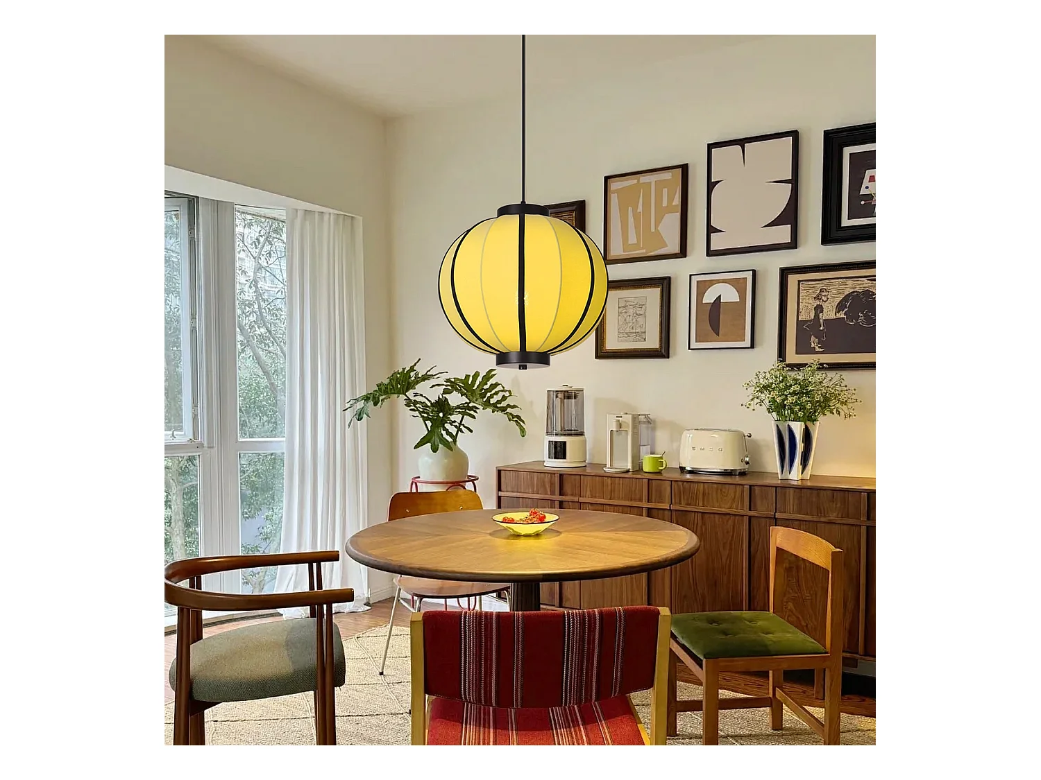 Lampe suspendue en rotin fabriquée à la main d60 cm x h45 cm