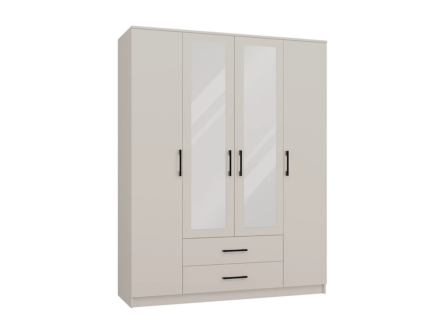 Szafa ROMANA 160 |  Kaszmir | 160x54x205 cm | Lustro 2 Szuflady 4 Drzwi