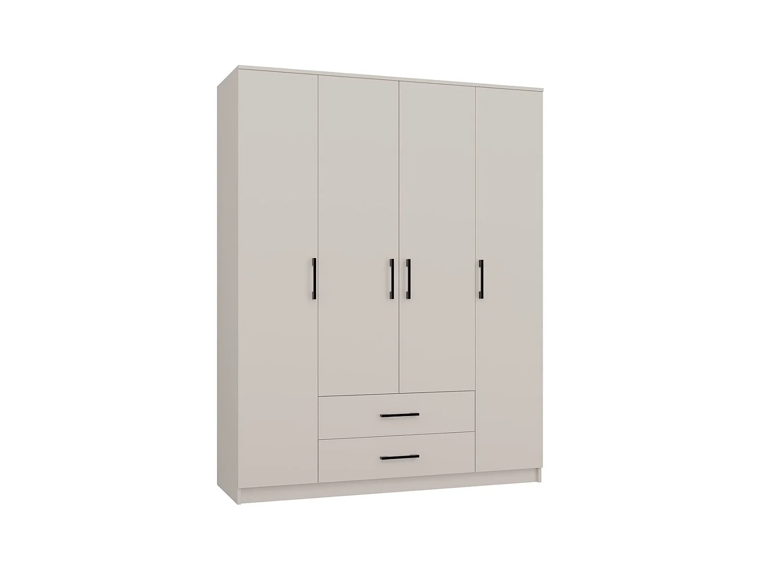 ROMA - Armadio grande camera da letto a 4 ante - 160x52x205 cm - 2 cassetti - Armadio con vano appendiabiti