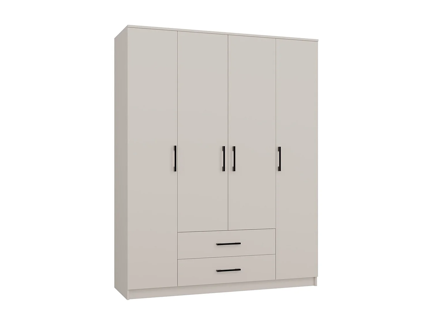 ROMA - Grande armoire de chambre 4 portes - 160x52x205 cm - 2 tiroirs - Armoire avec penderie