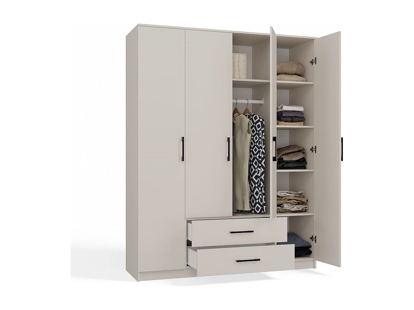 Szafa Romana 160 | Kaszmir | 160x52x205 cm | 2 Drzwi 2 Szuflady