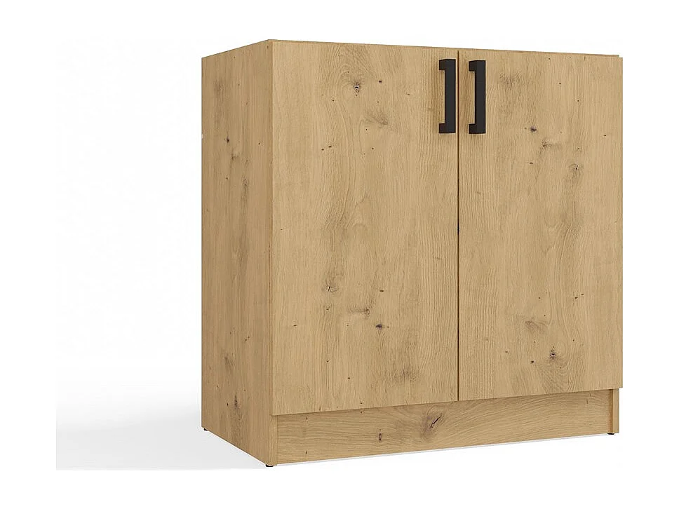 KATIA - meuble bas de cuisine chêne artisan - 80×82×45,5 cm