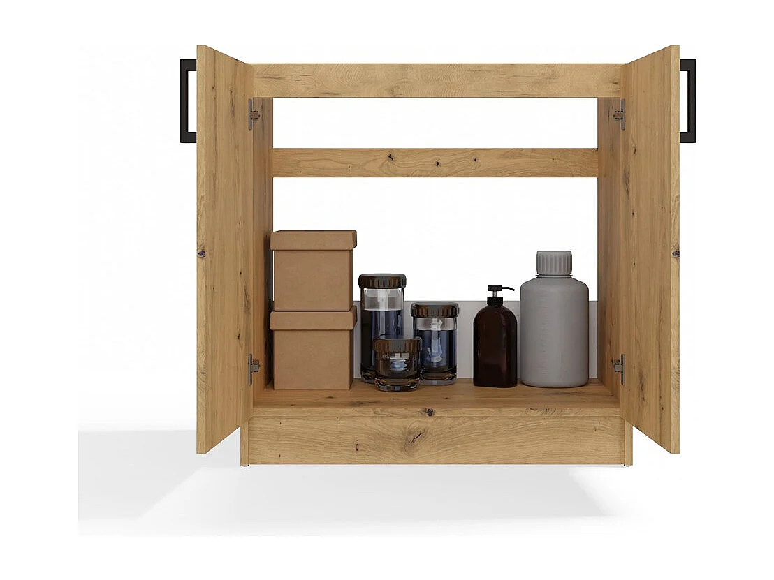 KATIA - meuble bas de cuisine chêne artisan - 80×82×45,5 cm