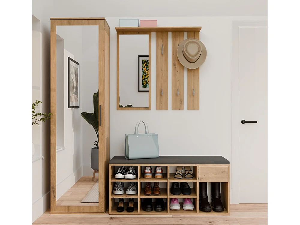 TALLIN – Schuhschrank – 35x110x49 cm – Eiche Artisan – Für den Flur