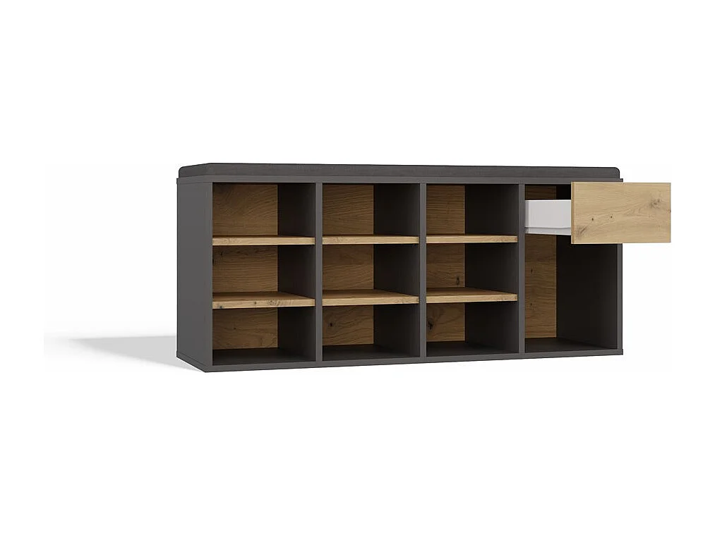 TALLIN – Schuhschrank – 35x110x49 cm – Anthrazit / Eiche Artisan – Für den Flur