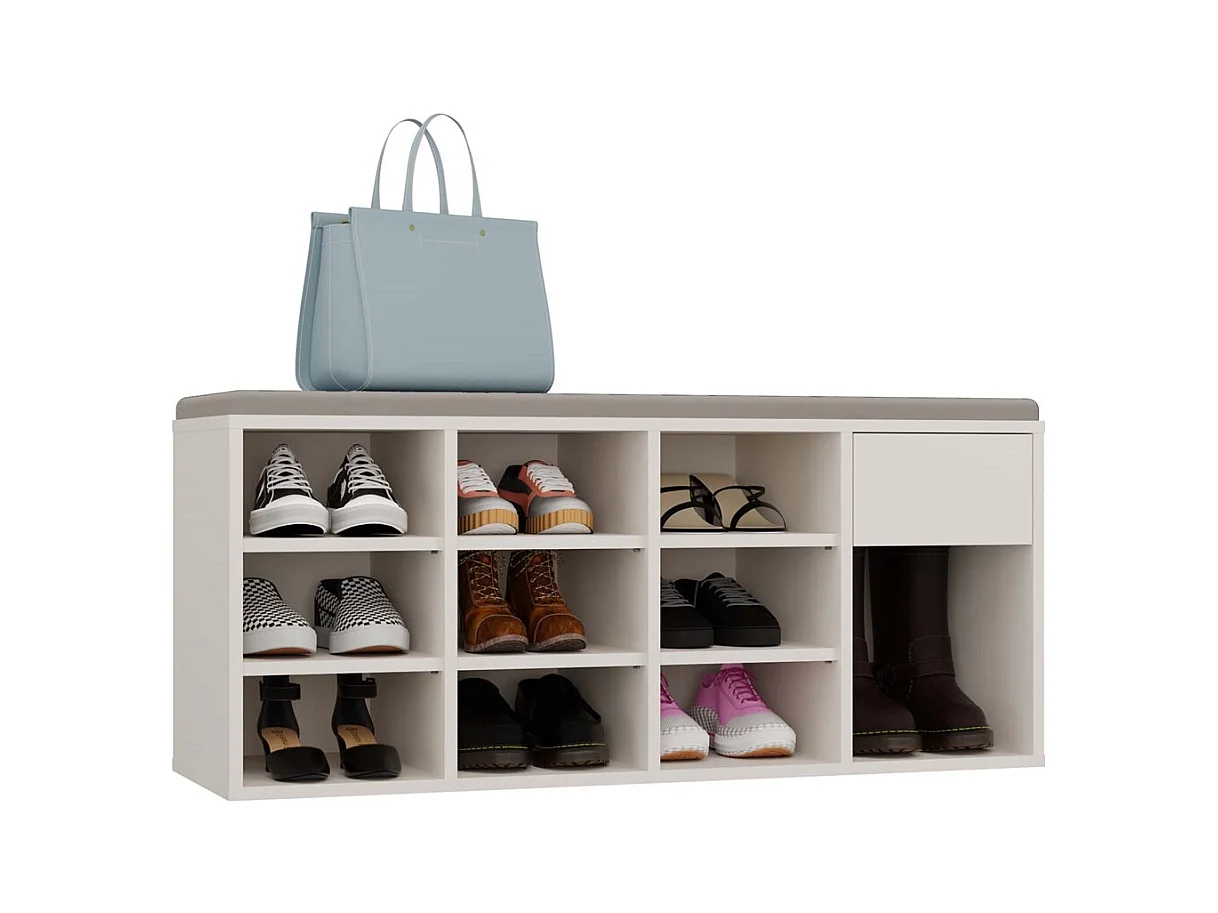 TALLIN - meuble à chaussures ouvert beige pour entrée - 110×49×35 cm