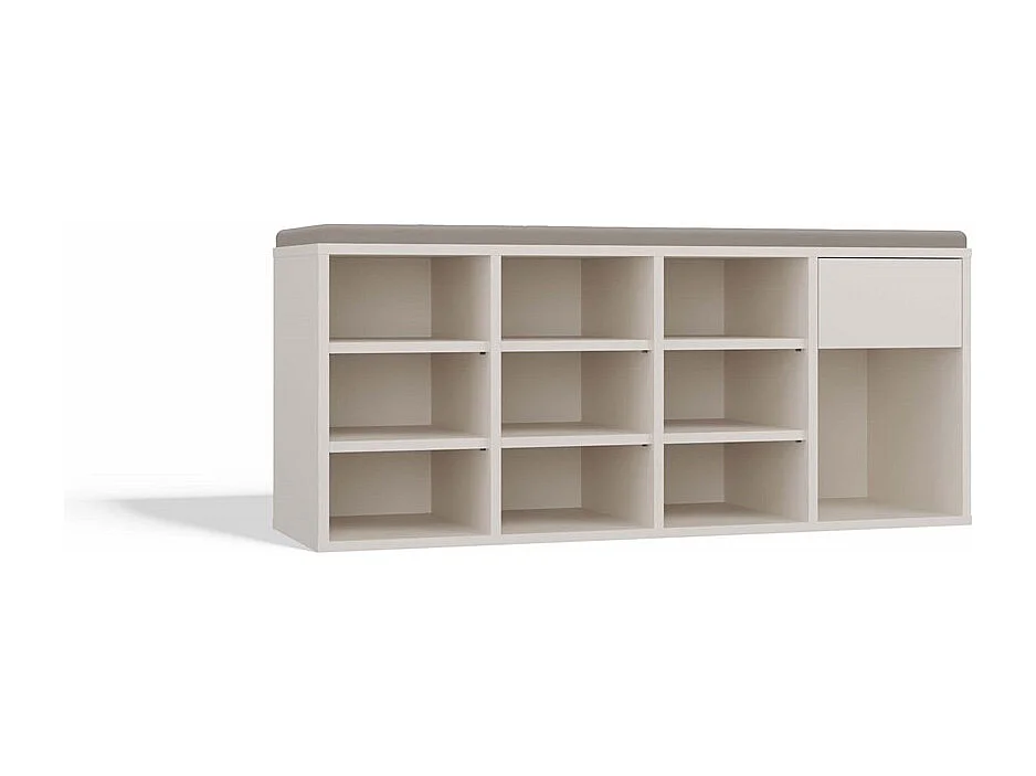 TALLIN Szafka na buty z siedziskiem i szufladą | 110x35x49 cm | Kaszmir  |Przedpokój, Siedzisko