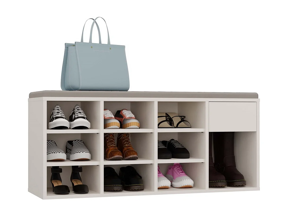 TALLIN - meuble à chaussures ouvert beige pour entrée - 110×49×35 cm