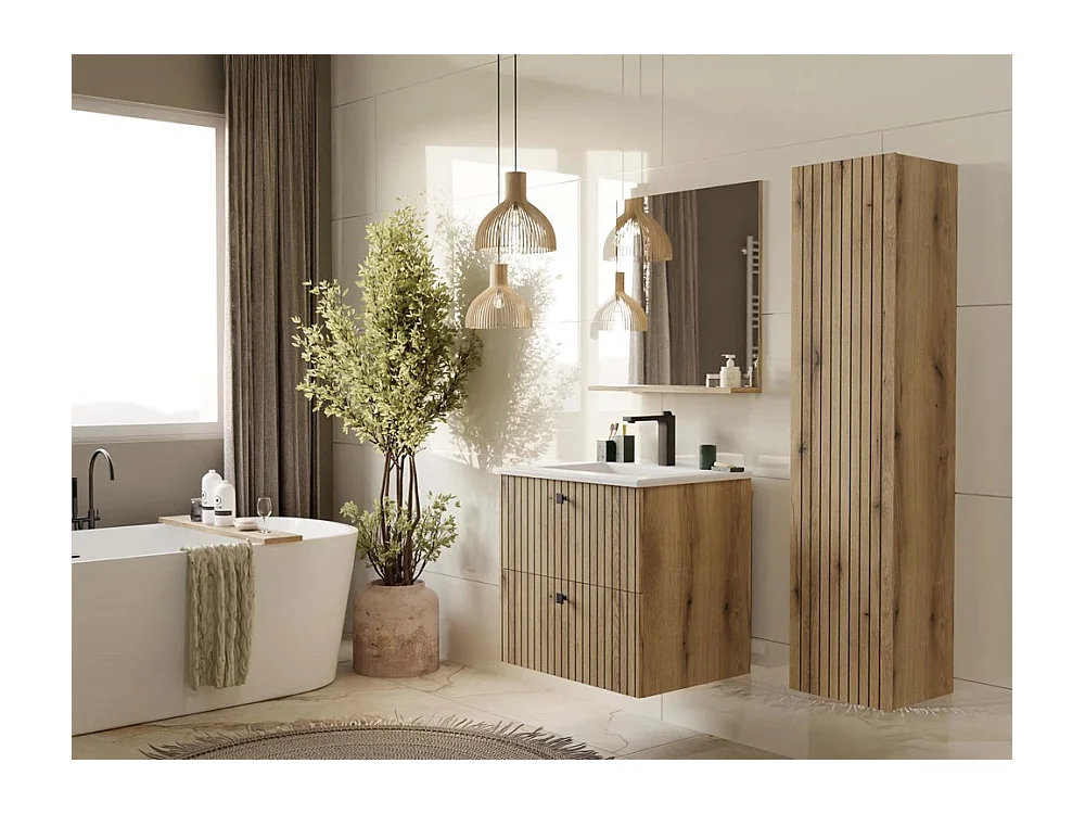 TIGO - Miroir de salle de bain avec étagère 60x61,5 cm