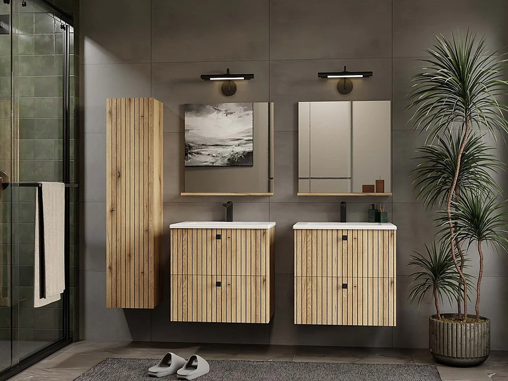 TIGO - Miroir de salle de bain avec étagère 60x61,5 cm