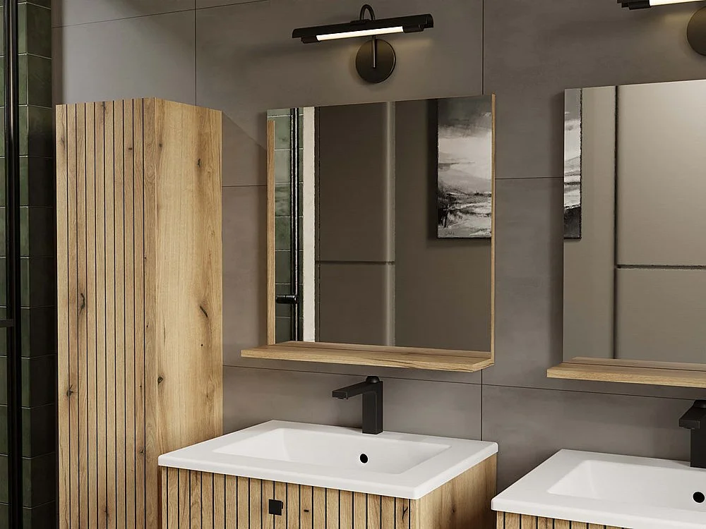 TIGO - Miroir de salle de bain avec étagère 60x61,5 cm