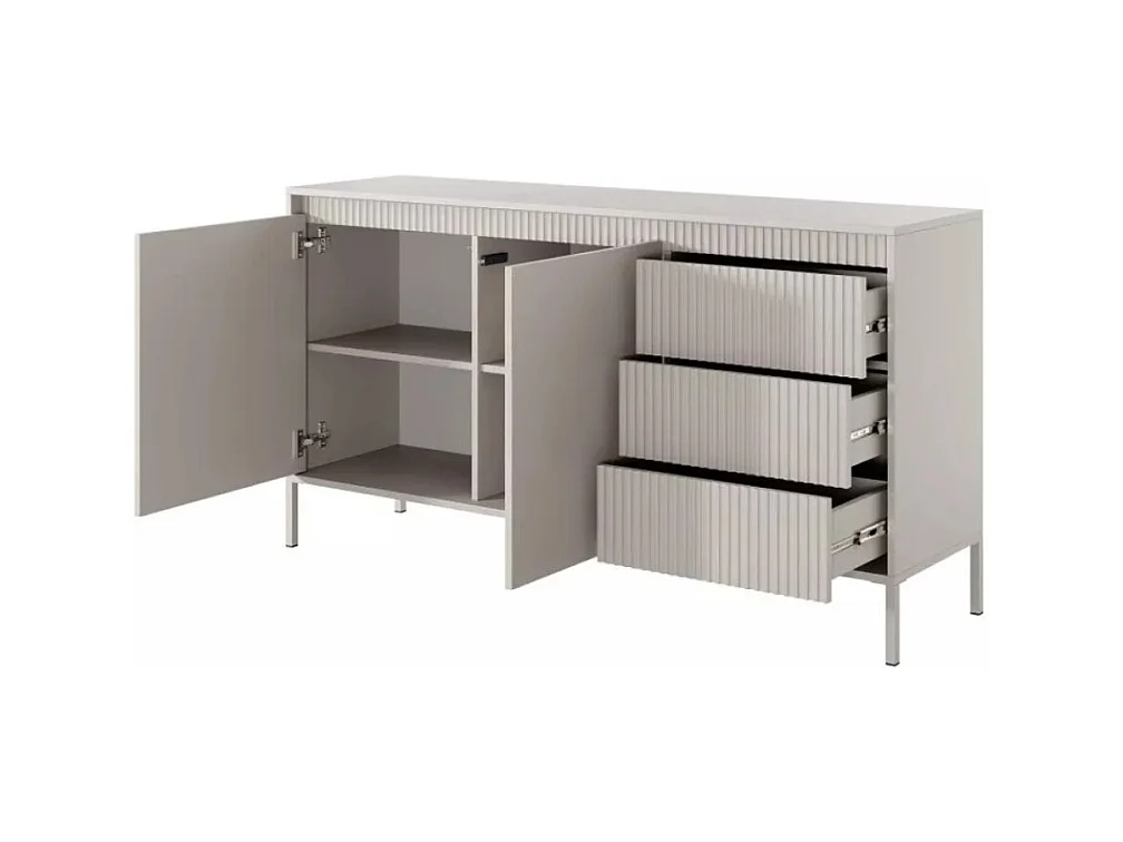 Buffet Senso/portes battantes/tiroirs/MDF/Beige