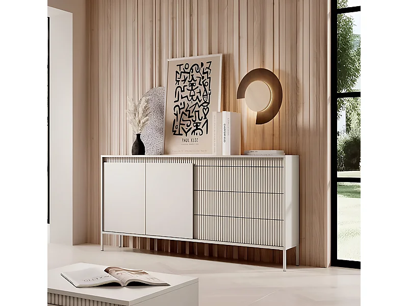 Sideboard Senso/Drehtüren/Schubladen/MDF/Beige